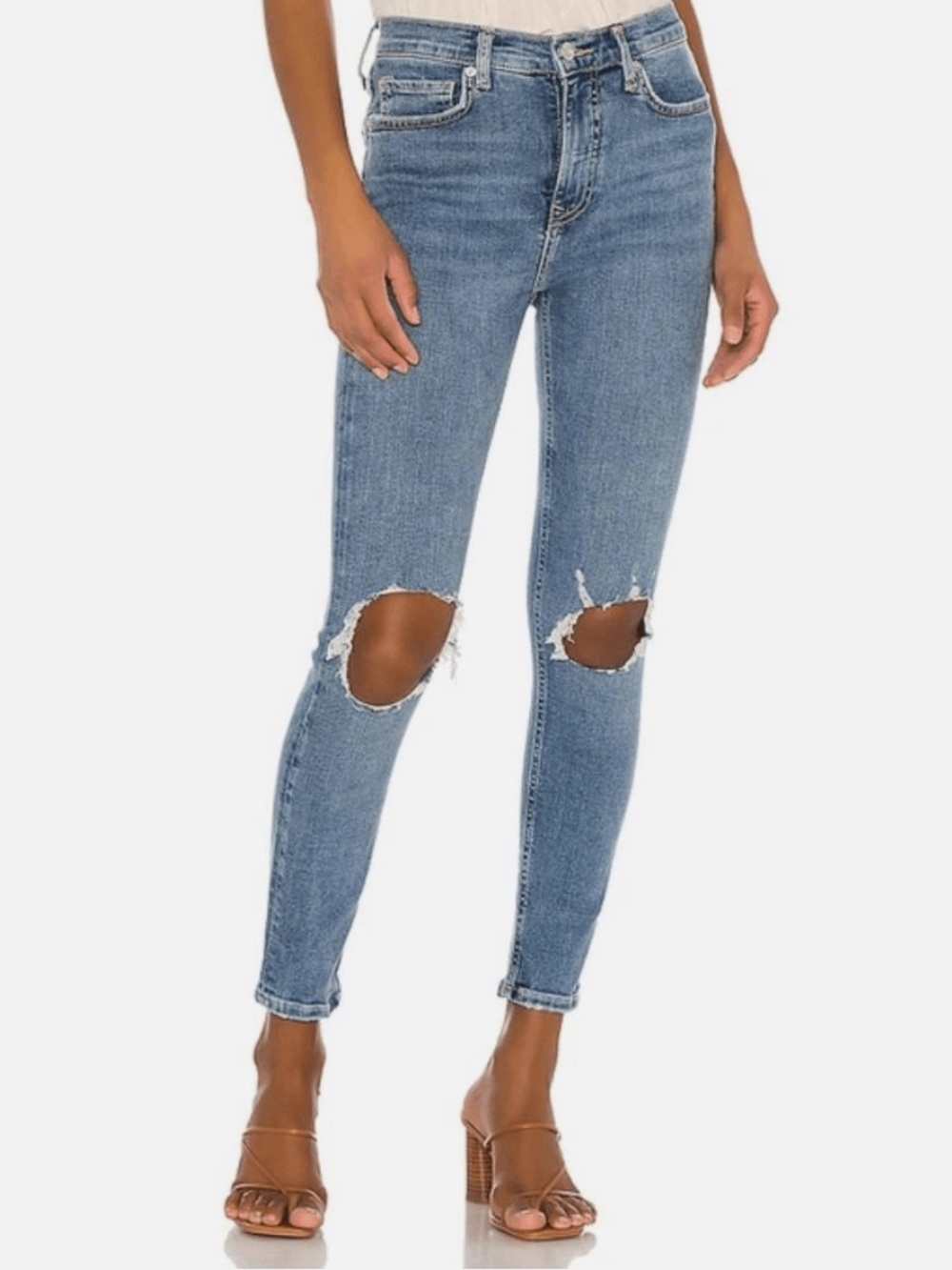We the free size 26 distressed skinny high rise jeans in excellent condition​